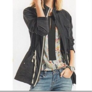 Women’s Cabi 209 Weekend Utility Jacket Drawstring Waist Size M in Charcoal Gray